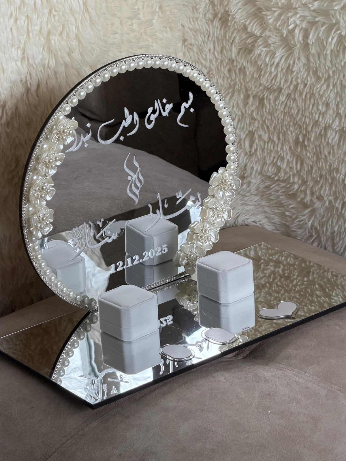 Personalized new Acrylic  Engagement ring mahr gift Tray, Custom Wedding Keepsake