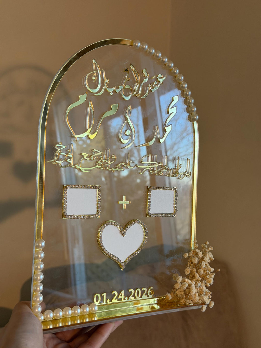 Personalized Acrylic Nikah Stand luxury – Wedding Fingerprint Guest Book Display