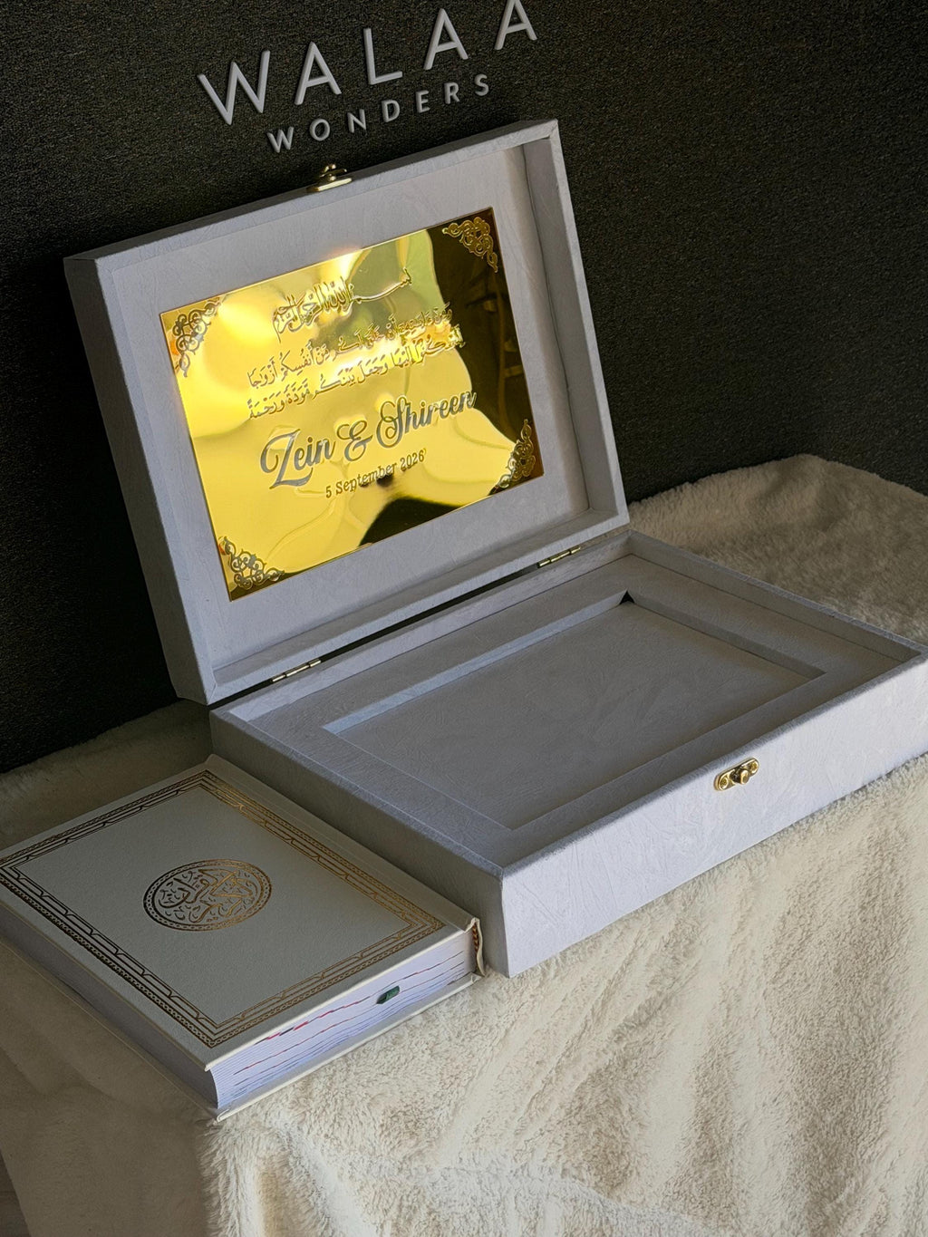 Personalized  Quran box Islamic Muslim Wedding Mahr Gift luxury  velvet engagement