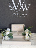 Personalized luxury Velvet Engagement ring  gift Tray, Custom Wedding Keepsake