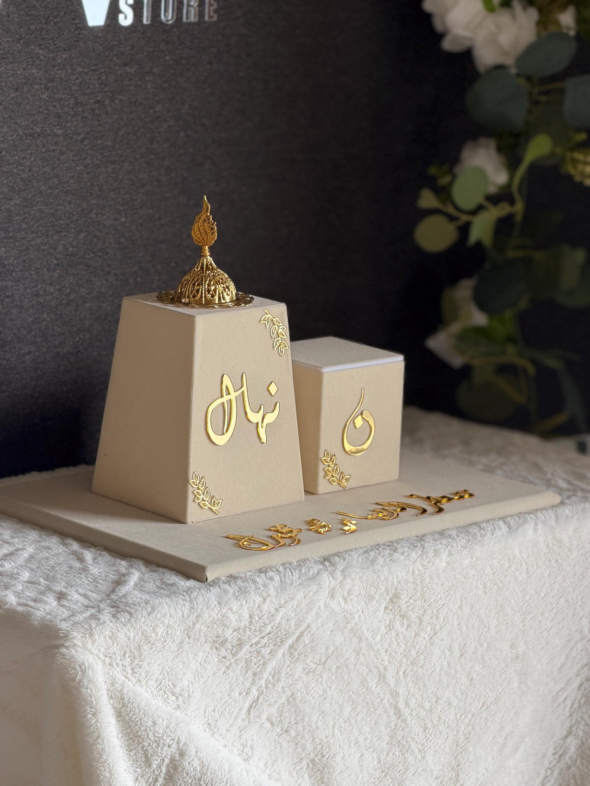 Custom luxury Acrylic and velvet Mabkhara Incense Burner – Personalized Wedding, Ramadan Gift مبخره بالاسم بخور