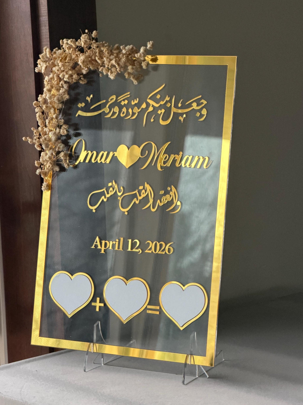 Personalized Acrylic Nikah Stand luxury – Wedding Fingerprint Guest Book Display