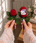 Personalized Rose Ring Box, Custom Engagement Proposal Gift, Engraved Acrylic Tag