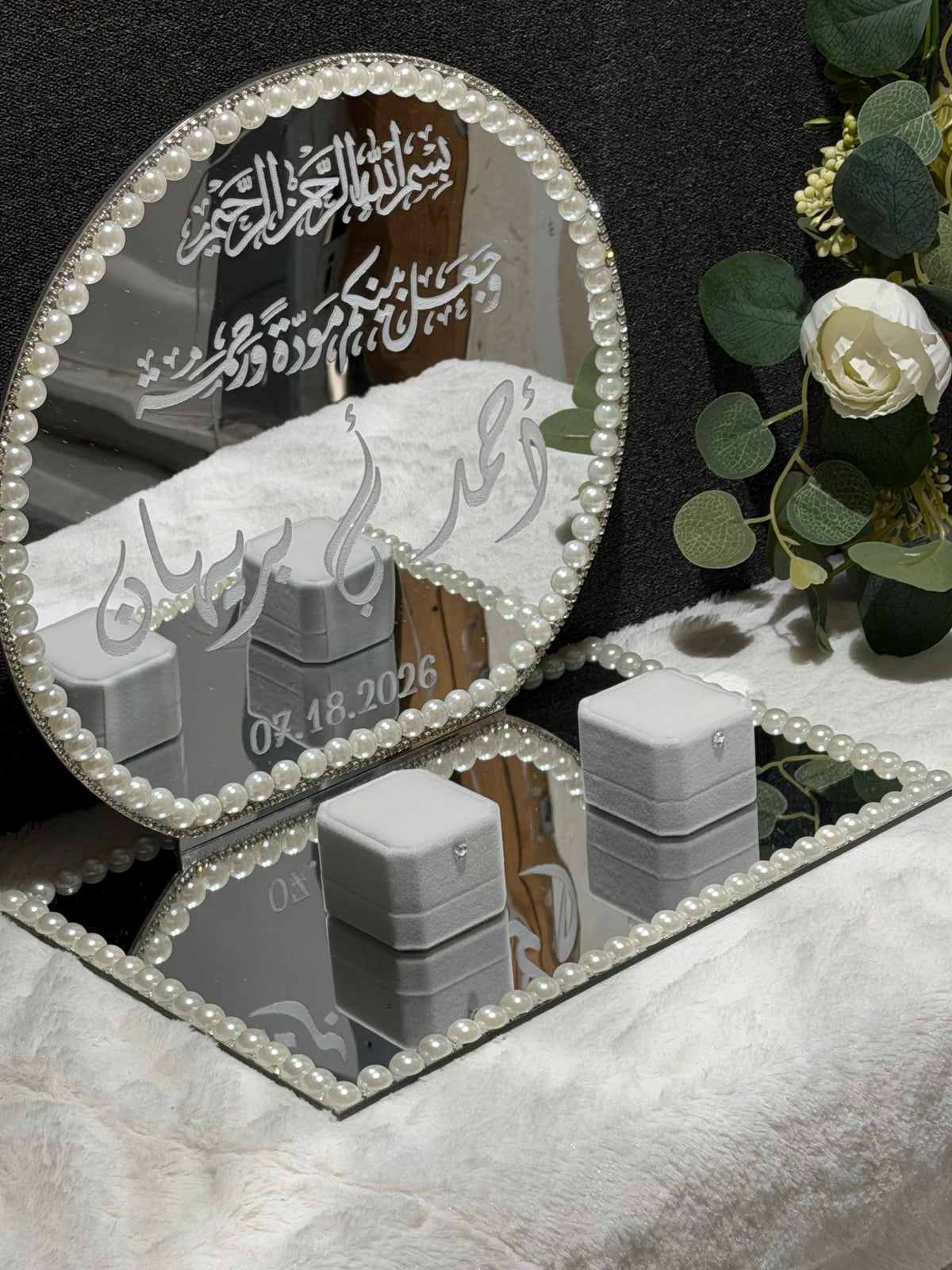 Personalized new Acrylic  Engagement ring mahr gift Tray, Custom Wedding Keepsake