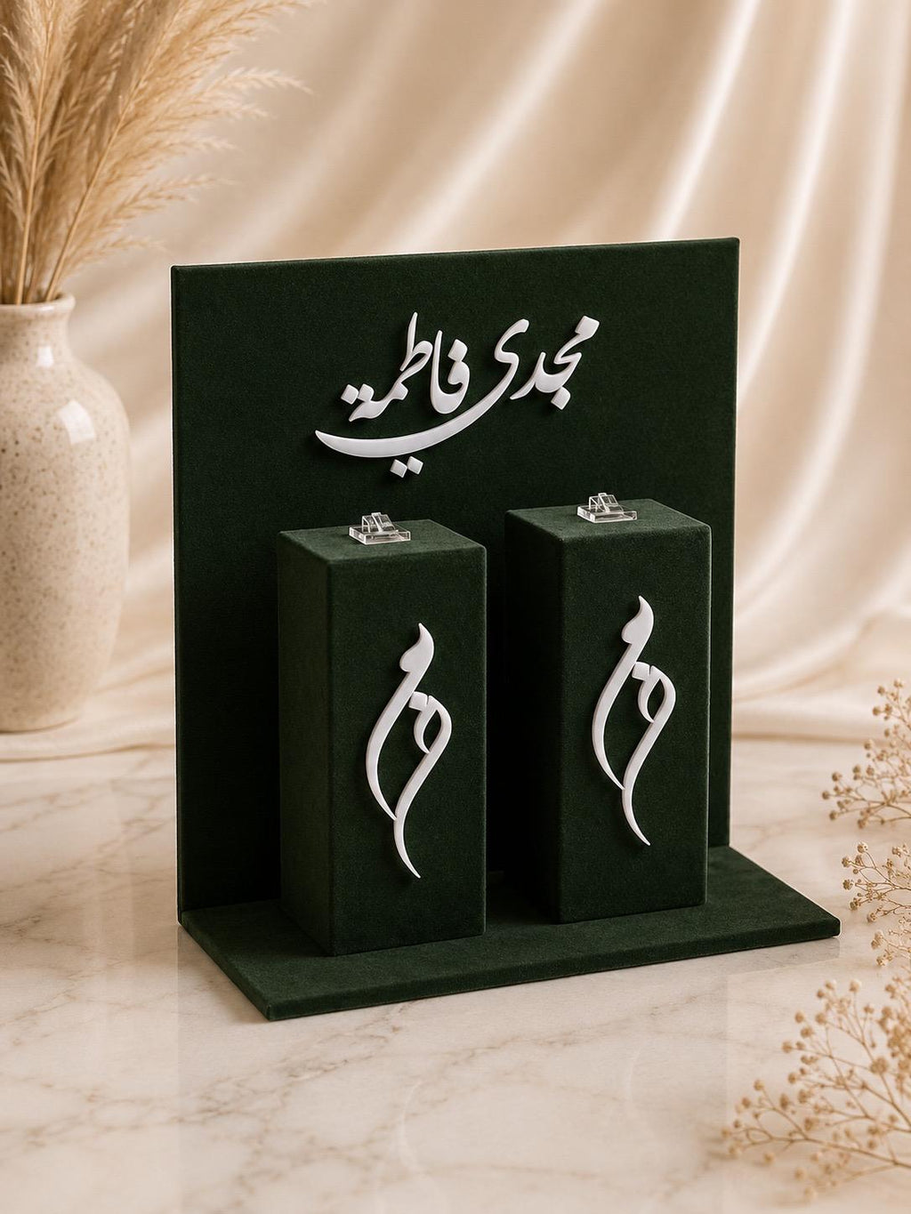 Personalized Velvet and Acrylic  Engagement ring mahr gift Tray, Custom Wedding Keepsake