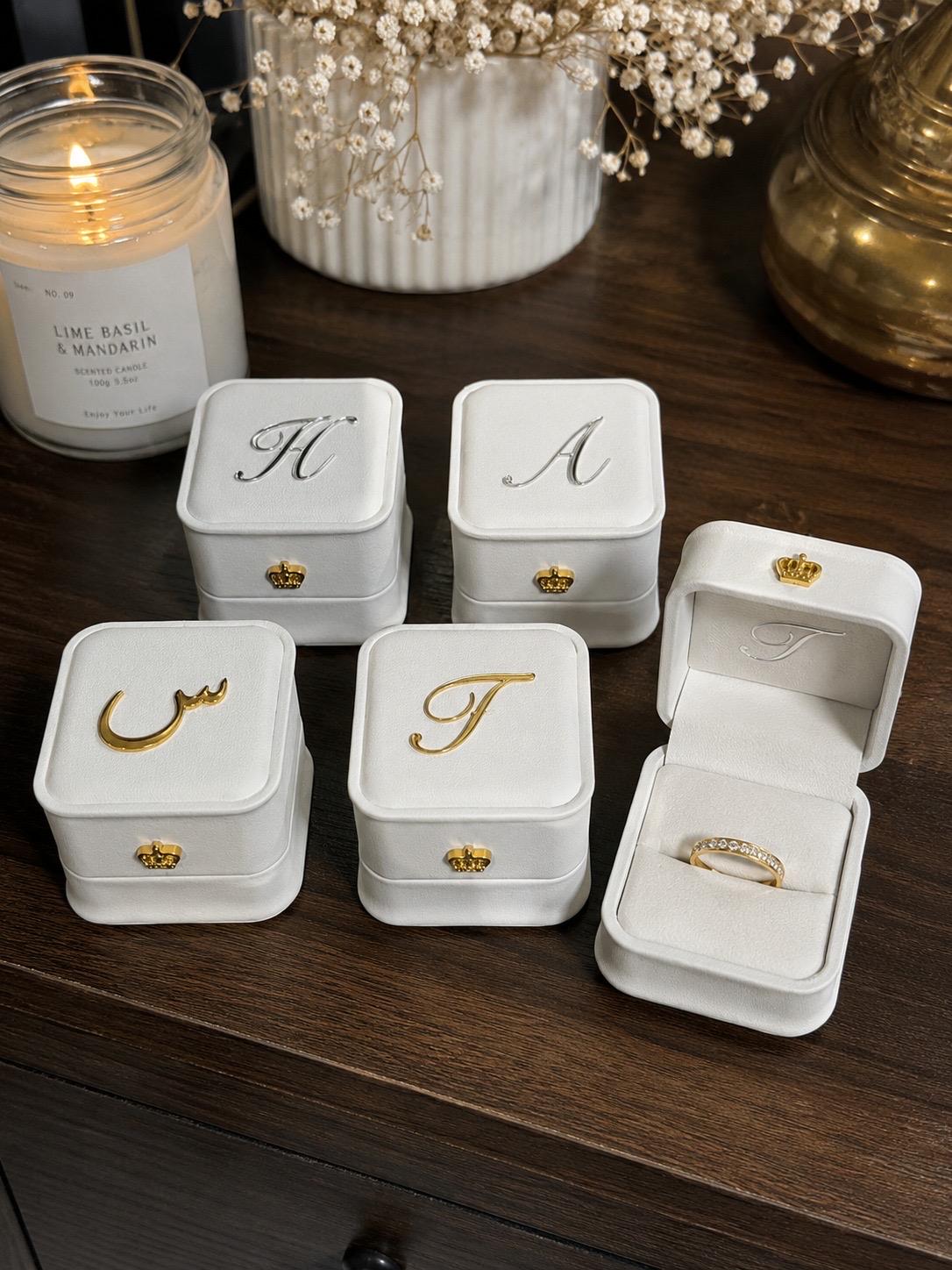Personalized Wedding Ring Box, Custom Initials, Engagement Keepsake