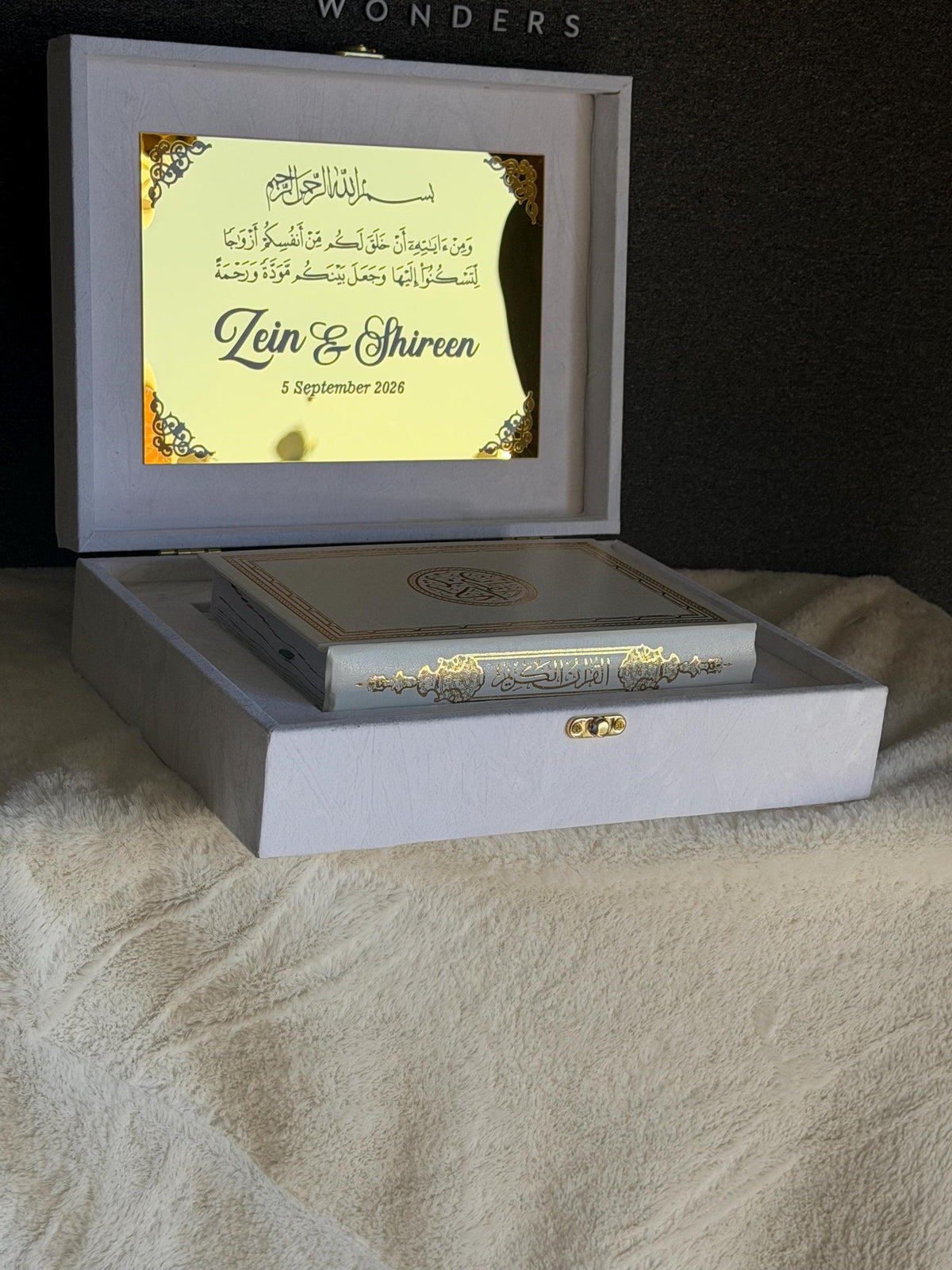 Personalized  Quran box Islamic Muslim Wedding Mahr Gift luxury  velvet engagement