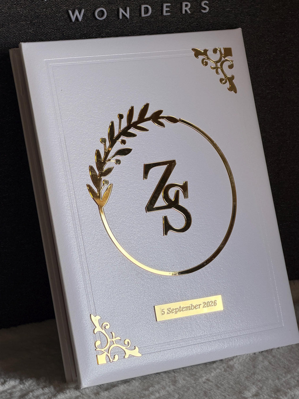 Personalized Nikkah Contract Book, Velvet Leather Acrylic, Fingerprint Page, Gift for Muslim Couples nikah