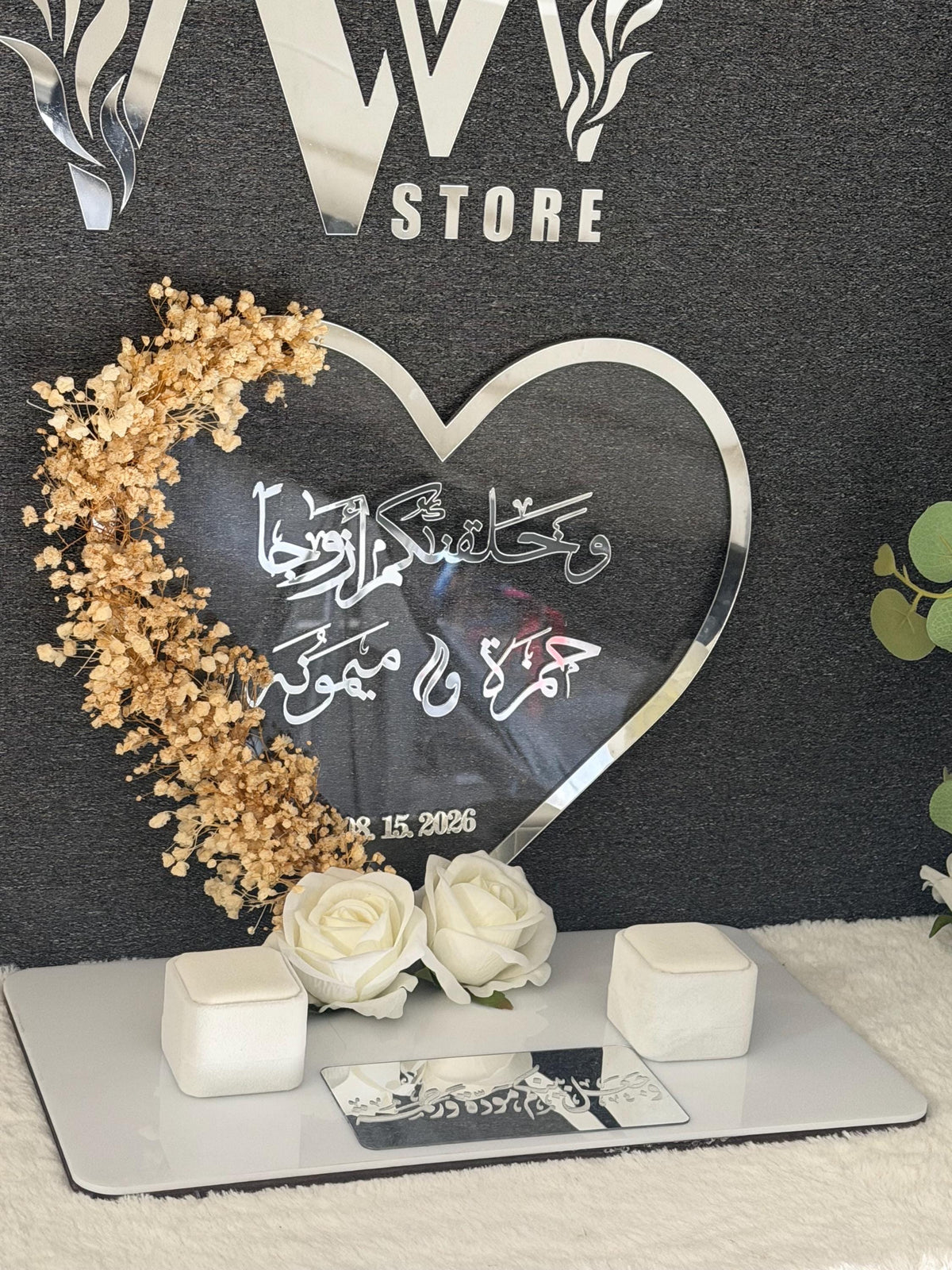 Personalized new Acrylic  Engagement ring mahr gift Tray stand, Custom Wedding Keepsake