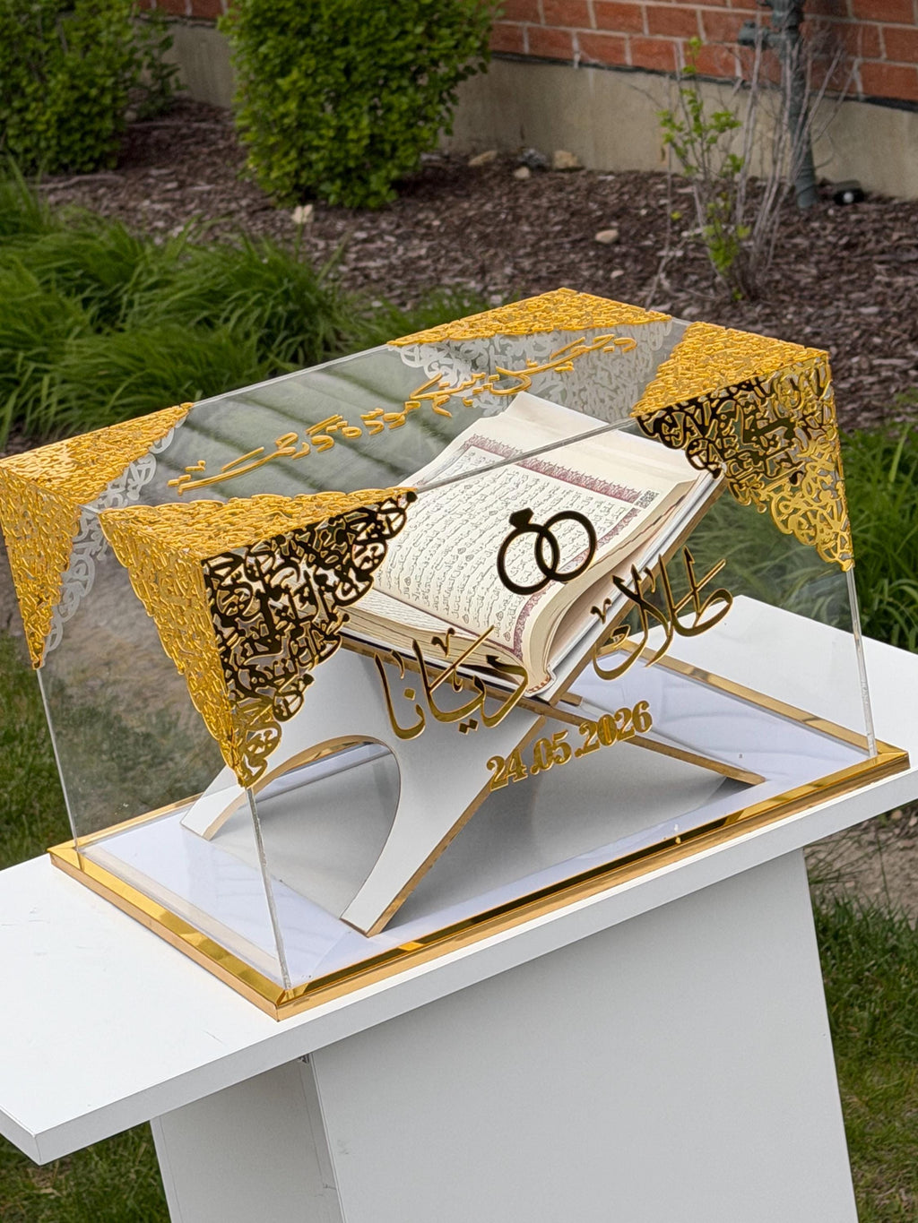Personalized  Quran box Islamic Muslim Wedding Mahr Gift luxury acrylic engagement