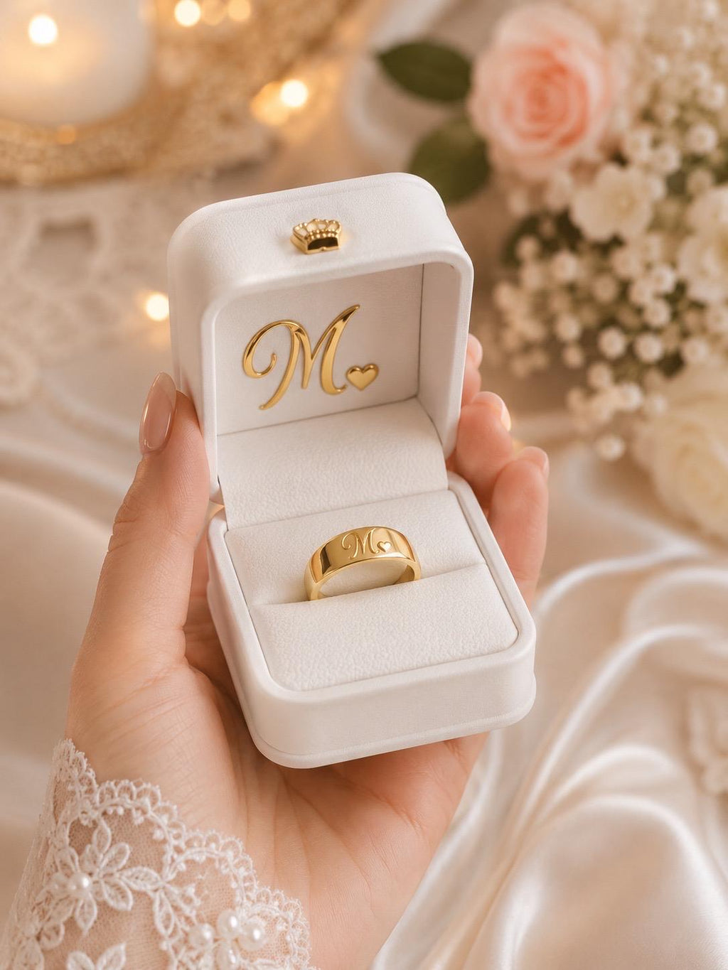 Personalized Wedding Ring Box, Custom Initials, Engagement Keepsake