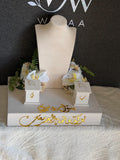 Personalized Wedding Ring Tray, Velvet Ring necklace Holder, Custom Bride Groom Keepsake