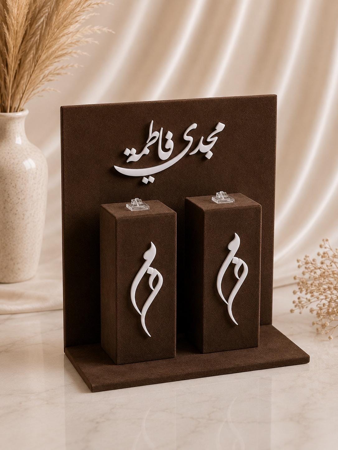 Personalized Velvet and Acrylic  Engagement ring mahr gift Tray, Custom Wedding Keepsake