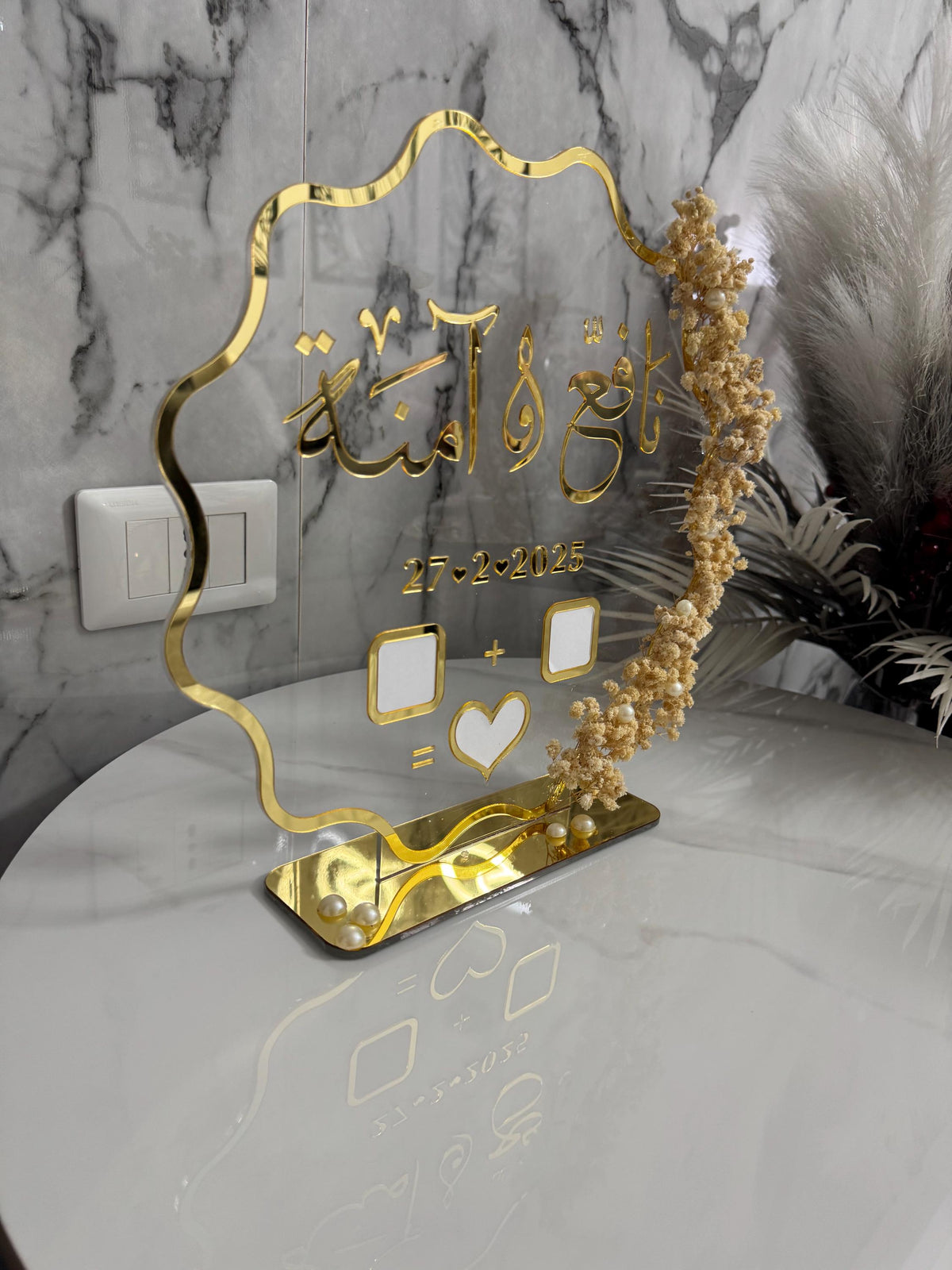 Personalized Acrylic Nikah Stand luxury – Wedding Fingerprint Guest Book Display