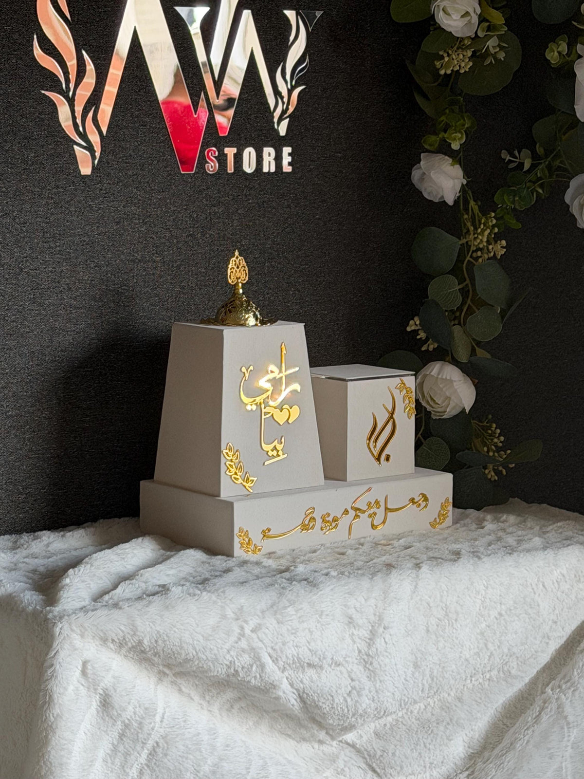 Custom luxury Acrylic and velvet Mabkhara Incense Burner – Personalized Wedding, Ramadan Gift مبخره بالاسم بخور