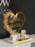 Personalized new Acrylic  Engagement ring mahr gift Tray stand, Custom Wedding Keepsake