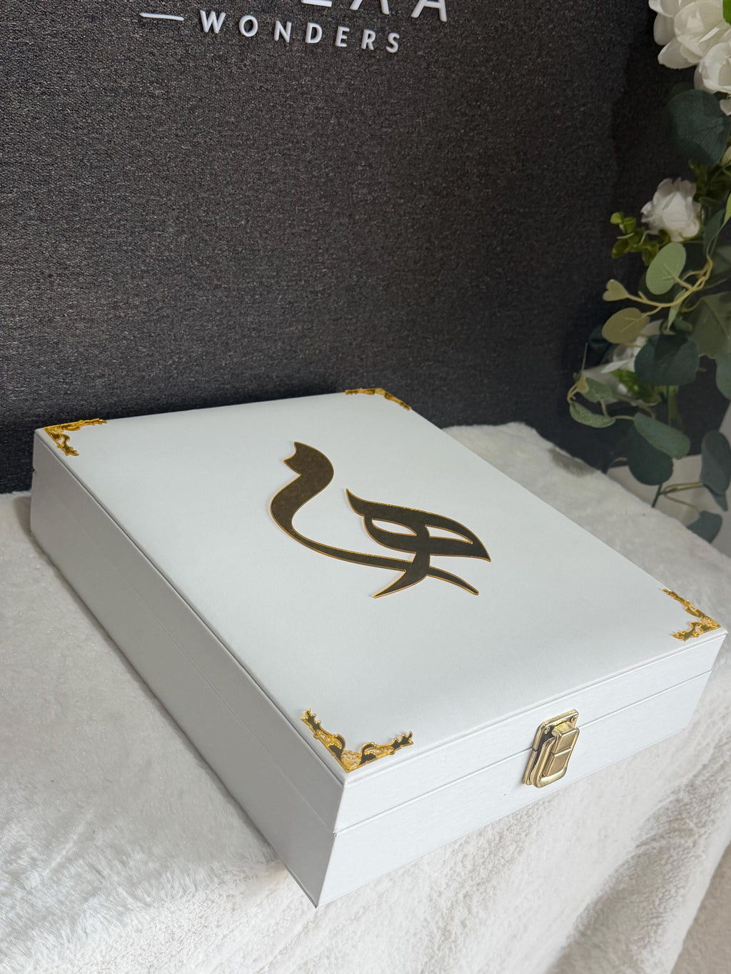 Personalized Engagement Jewelry Box for Bride, Custom Mahr Gift, Luxury Wedding Keepsake .