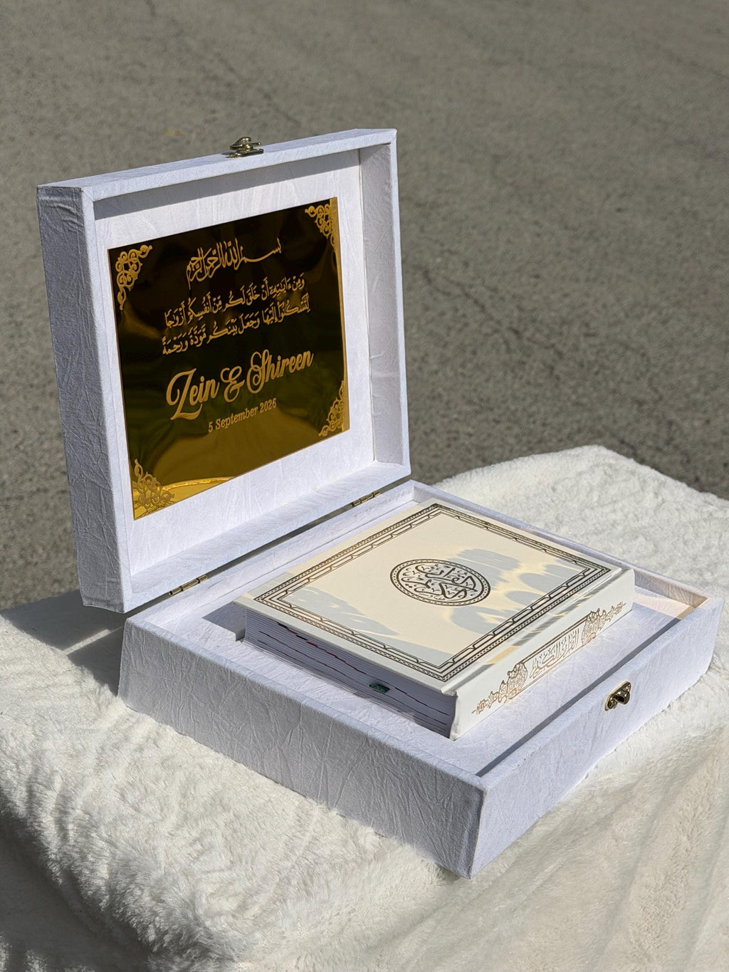 Personalized  Quran box Islamic Muslim Wedding Mahr Gift luxury  velvet engagement